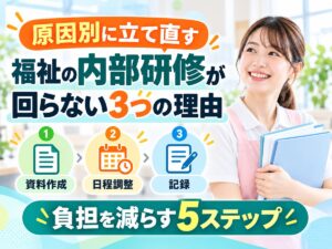 【原因別に立て直す】福祉の内部研修が回らない3つの理由｜資料作成・日程調整・記録の負担を減らす5ステップ