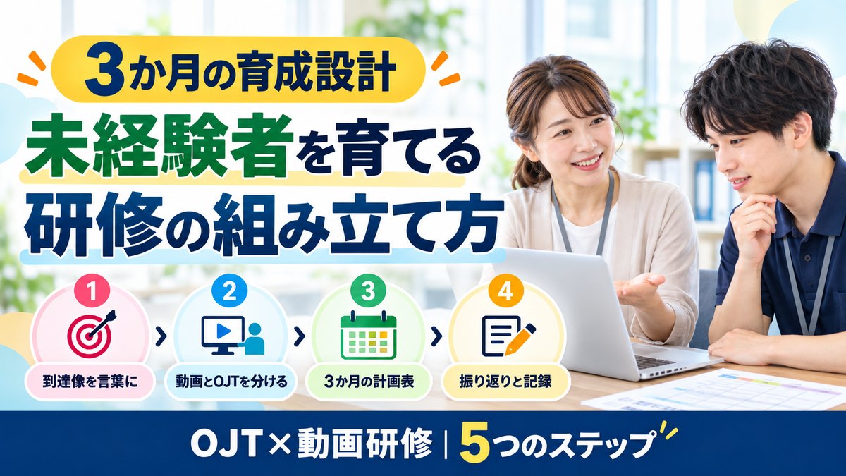 【3か月の育成設計】障がい福祉の未経験者を育てる研修の組み立て方｜OJTと動画研修を組み合わせる5ステップ